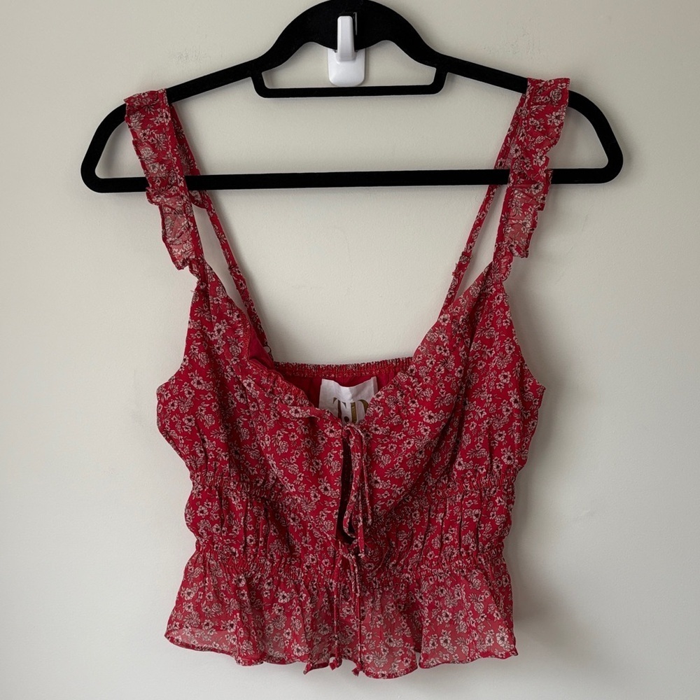TJD Red Floral Crop